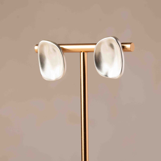 Silver Organic Stud Earrings