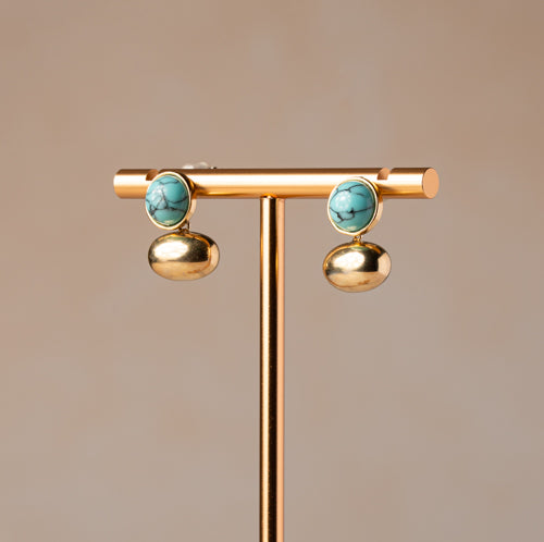 Turquoise Duo Drop Earrings