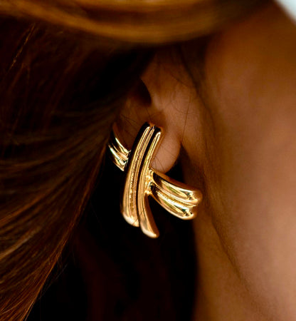 Gold Crossbar Earrings