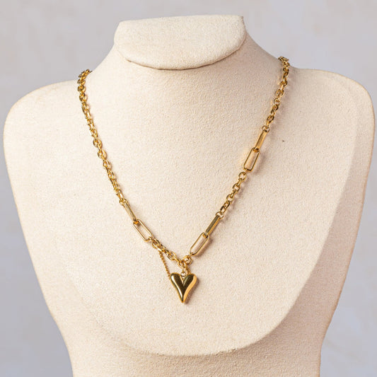Arrow Heart Link Necklace