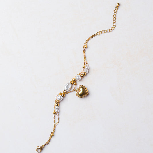 Heart of Gold Charm Bracelet