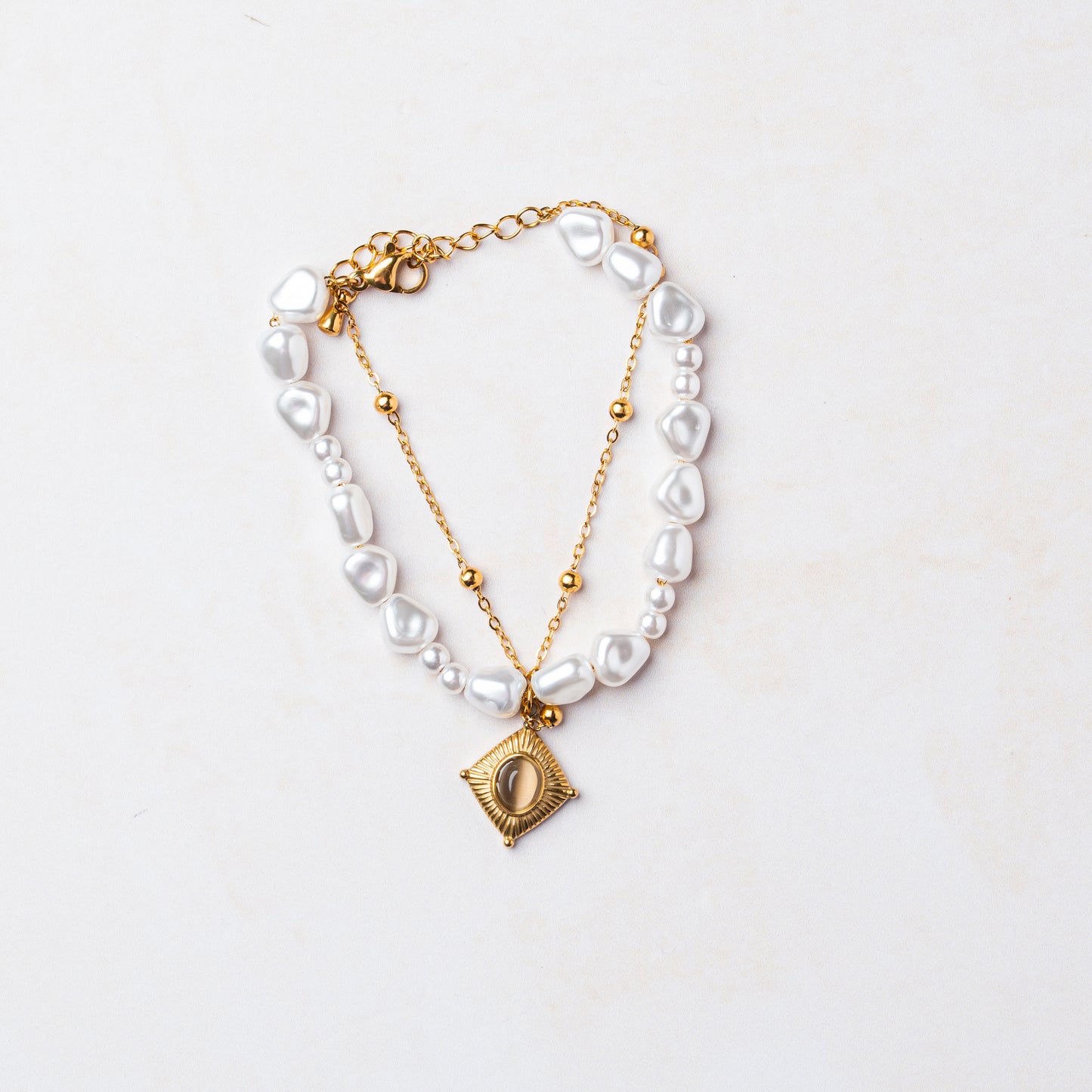 Vintage Coin Pearl Bracelet