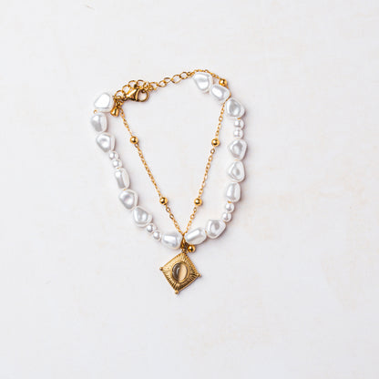 Vintage Coin Pearl Bracelet