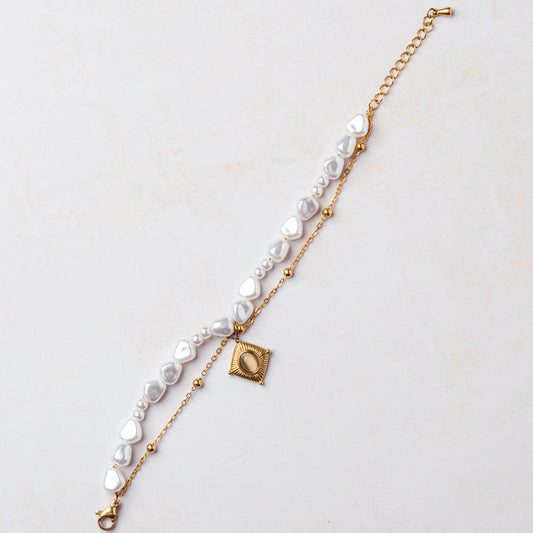 Vintage Coin Pearl Bracelet