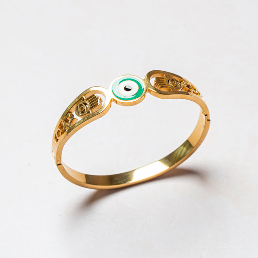 Evil Eye & Hamsa Gold Bracelet