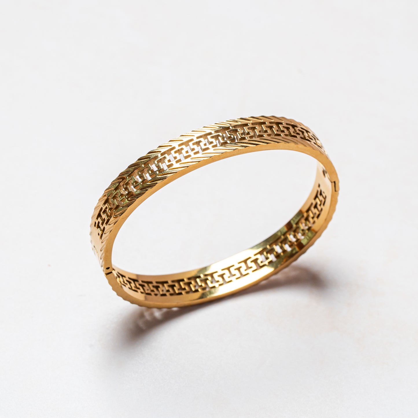 Chevron Texture Gold Bracelet