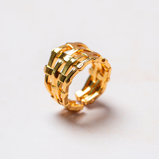 Woven Gold Statement Ring