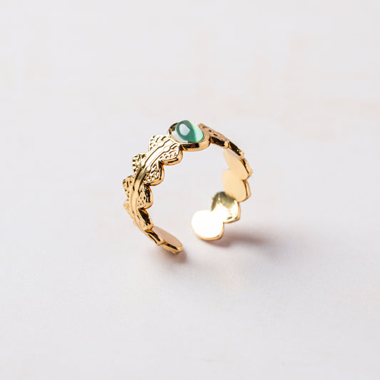 Leaf Crown Gemstone Ring