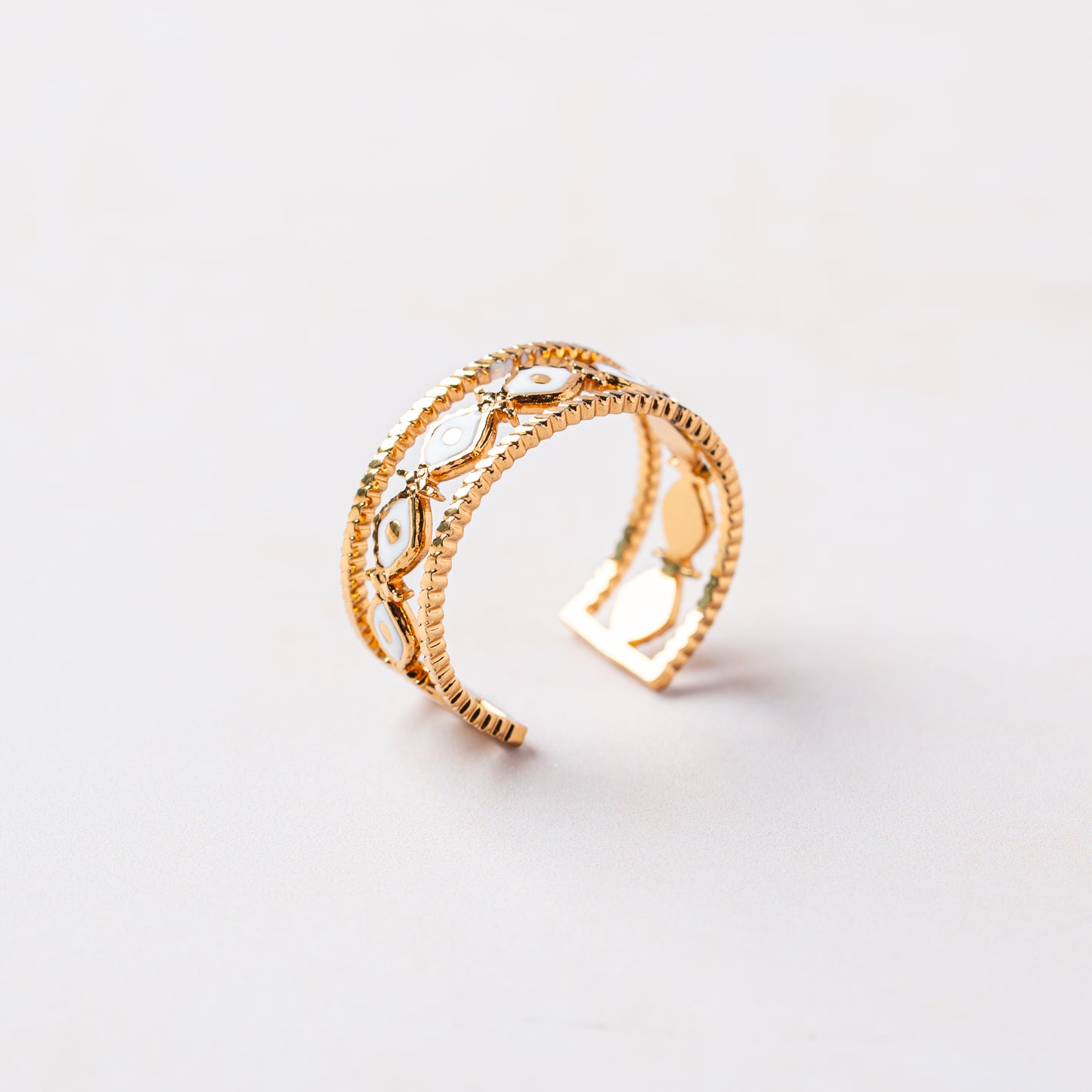 Enamel Bloom Gold Ring