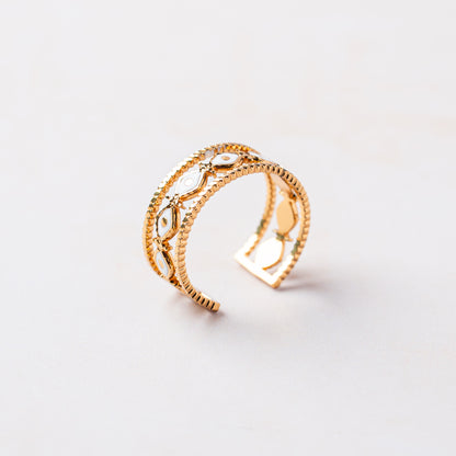 Enamel Bloom Gold Ring