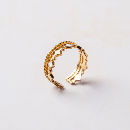 Chevron Cut Triple Band Ring