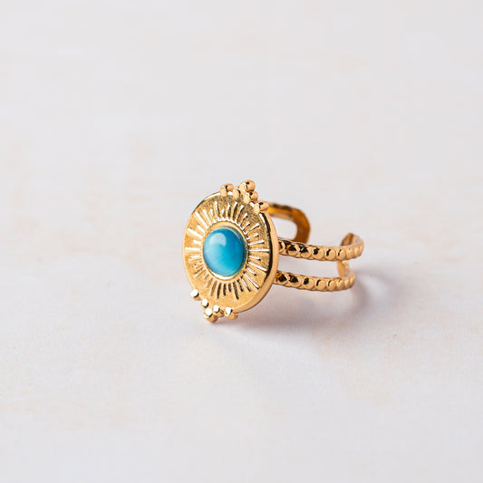 ⁠Sunburst Turquoise Ring