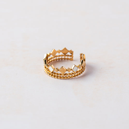Chevron Cut Triple Band Ring