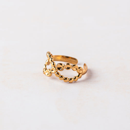 Beaded Curve Open Ring