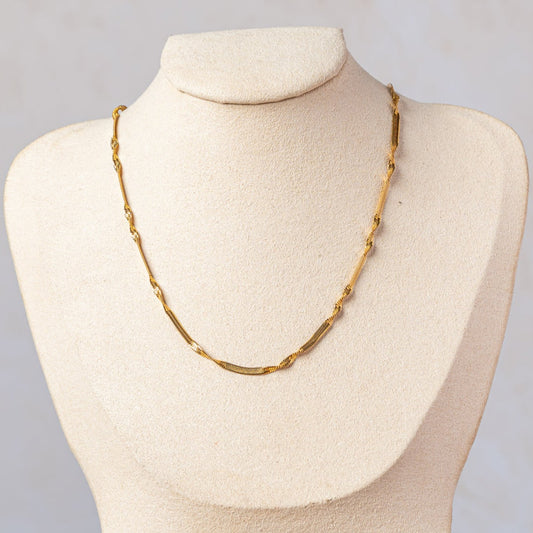 Textured Bar Link Necklace