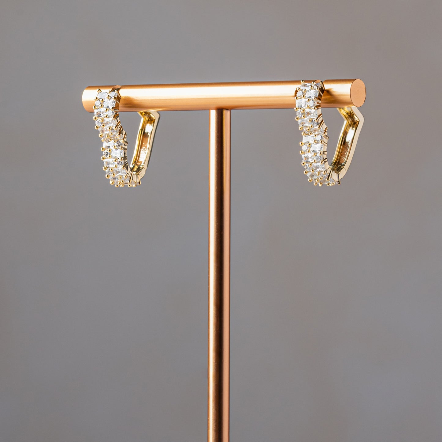 Crystalline Heart Hoops