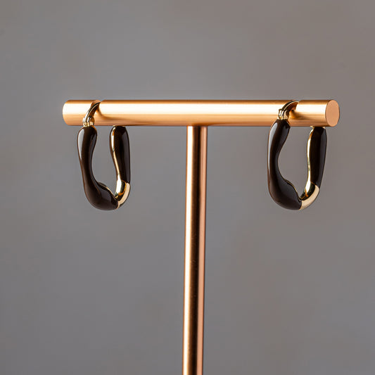 Noir Enamel Hoops