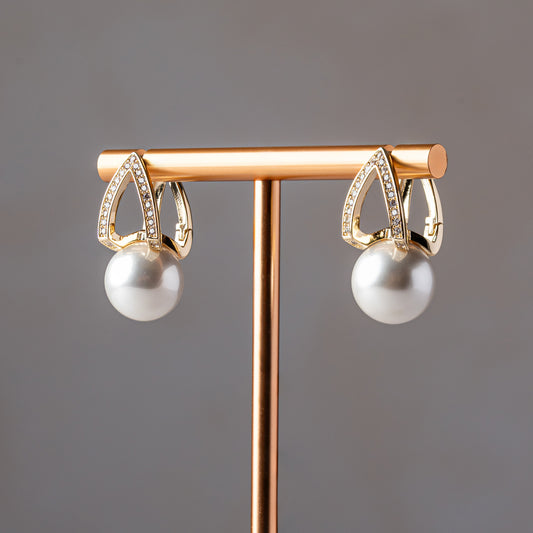 Teardrop Pearl Hoops