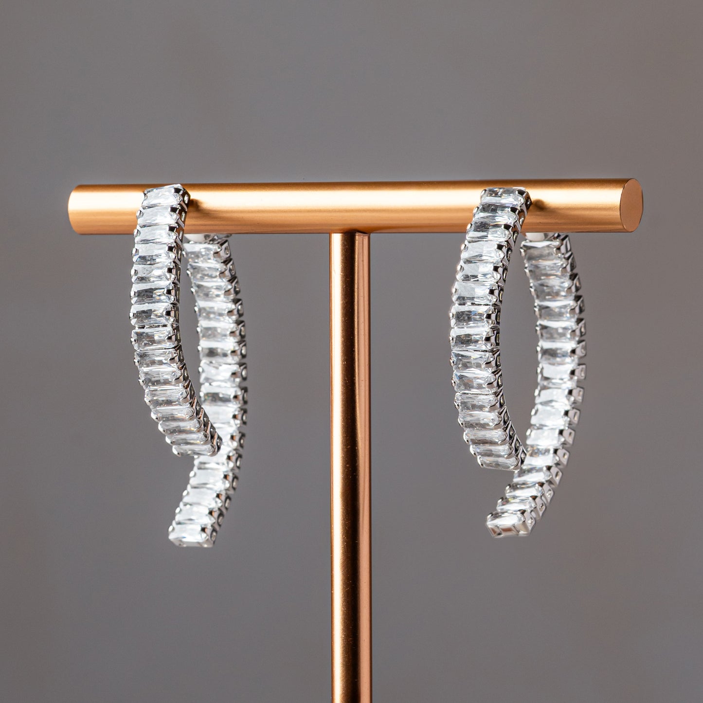 Baguette Curve Hoops