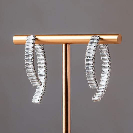 Baguette Curve Hoops