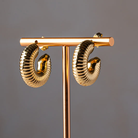Ridged Bold Hoops