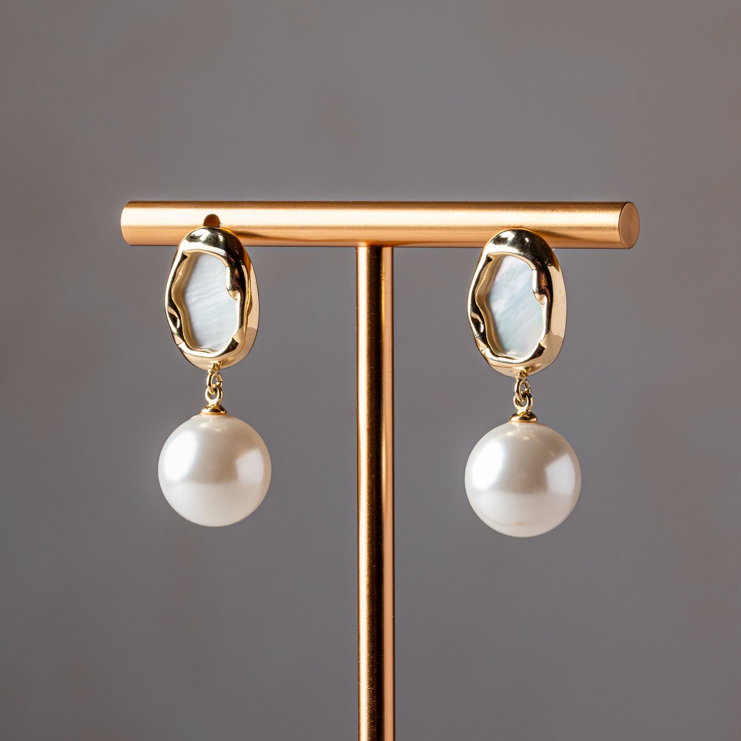 Organic Shell Pearl Earrings