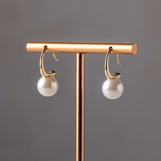 Pearl Curl Drop Earrings