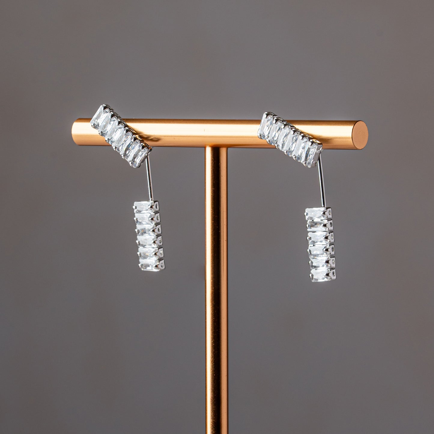 Silver Bar Drop Earrings