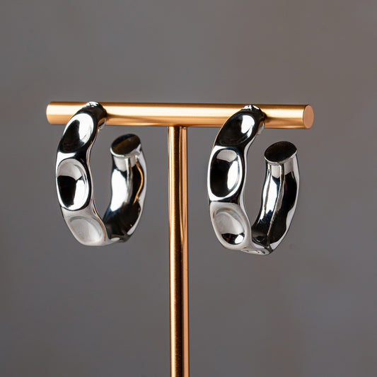 Abstract Silver Hoops