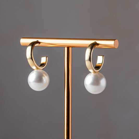 Open Pearl Hoops