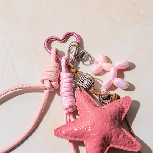 Pink Star Bag Charm