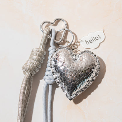 Silver Heart Bag Charm