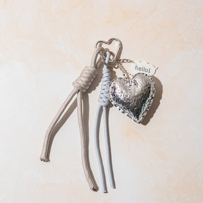 Silver Heart Bag Charm