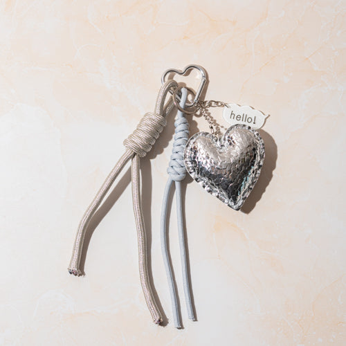Silver Heart Bag Charm