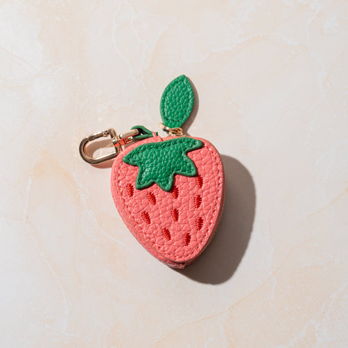 Pink Strawberry Bag Charm & Coin Pouch