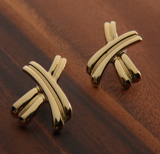 Gold Crossbar Earrings