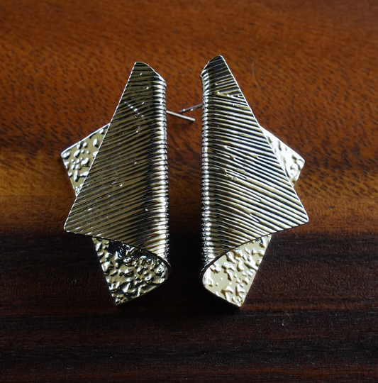 Geometric Folded Metal Earrings