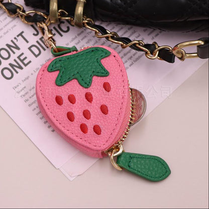 Pink Strawberry Bag Charm & Coin Pouch